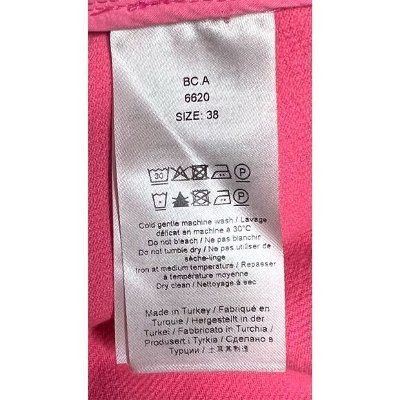 Ganni Stretch Suiting A-Line Minidress in Shocking Pink NWT Size 38/6 - Picture 10 of 10